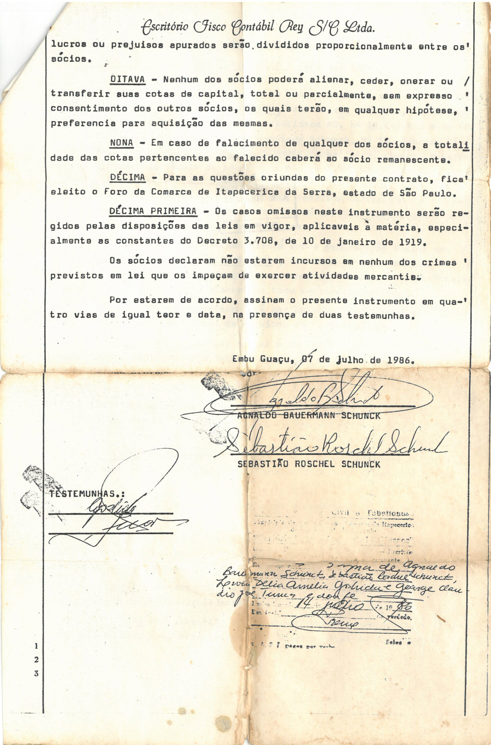 Abertura do contrato social